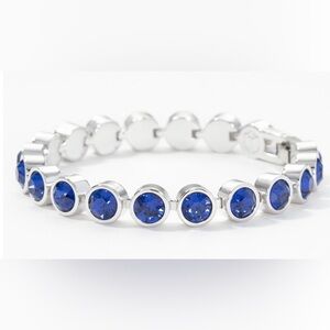 Touchstone Crystal by Swarovski dark sapphire ice bracelet BNIB rhodium plated